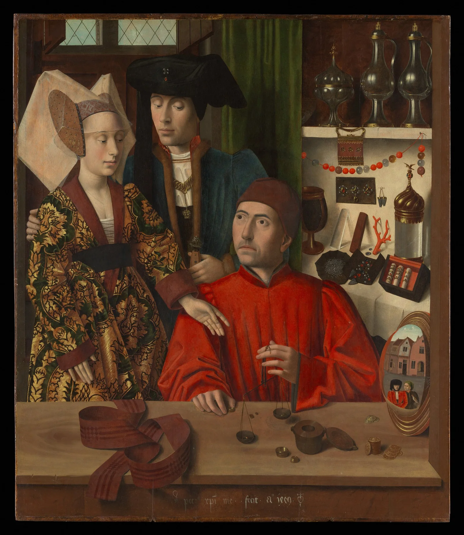 Petrus Christus, Een goudsmid in zijn werkplaats, 1449